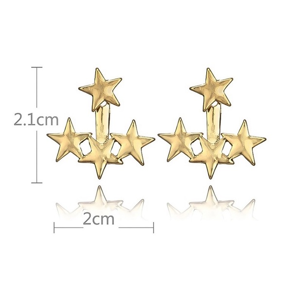 3/$30 - Gold Star Studs w/Matching Earring Jackets - Picture 6 of 6